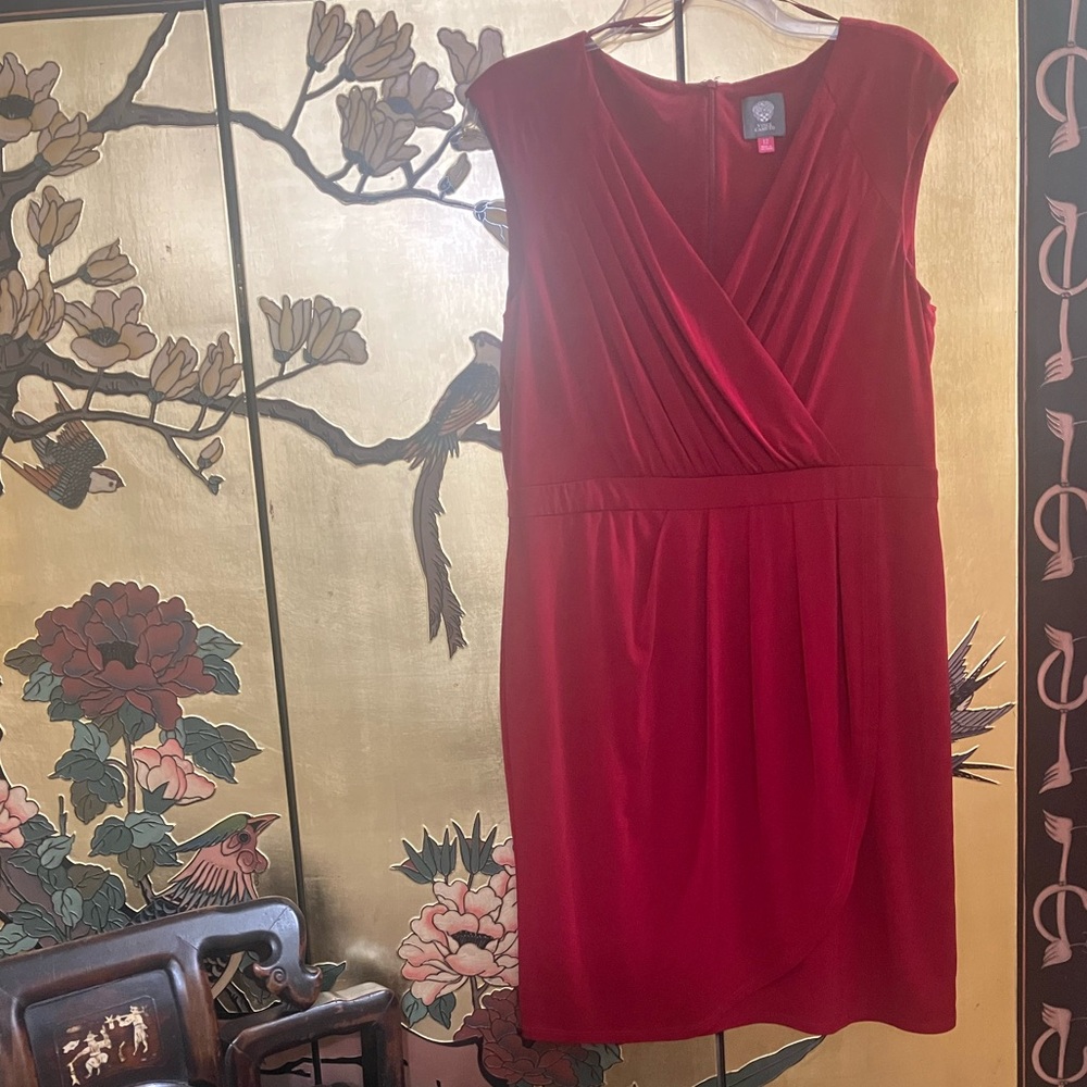 Vince Camuto Garnet Red Faux Wrap